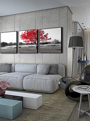 3 quadros decorativos com moldura grande sala color paisagem