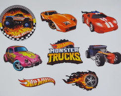 8 Hot Wheels Termocolante Aplique Estampado para Tecido
