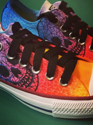 All star pintado a mão caveira tye dye
