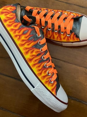 All star pintado a mão chamas