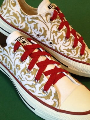 All star pintado a mão folhas ouro