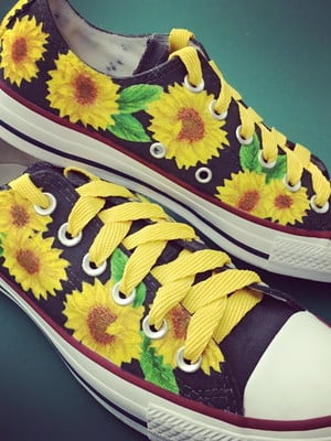 All star pintado a mão girassol