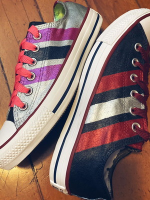 All star pintado a mão metálico