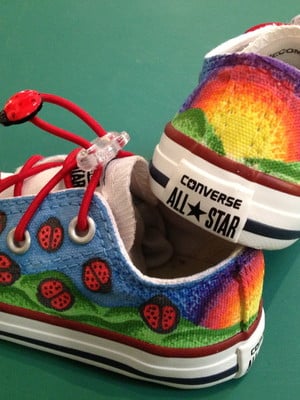 All star pintado a mão modelo ladybug