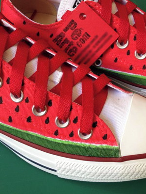 All star pintado a mão modelo melancia