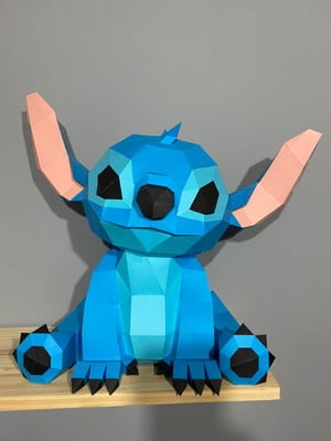 Arquivo papercraft low poly lilo & stitch