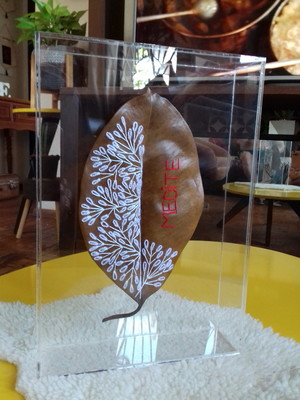 Arte sobre a arte de deus folha na caixa de acrílico