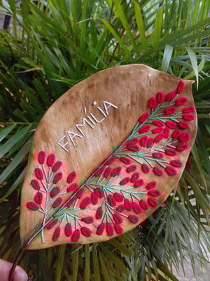 Arte sobre a arte de deus folha natural bordada a mão