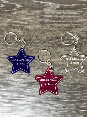 Chaveiro lembrancinha estrela