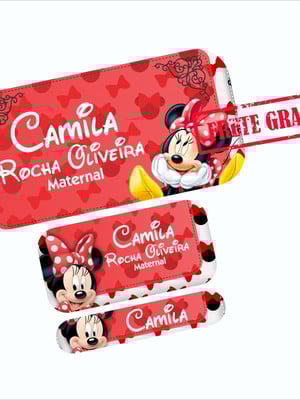 Etiquetas escolares em vinil minnie 150un