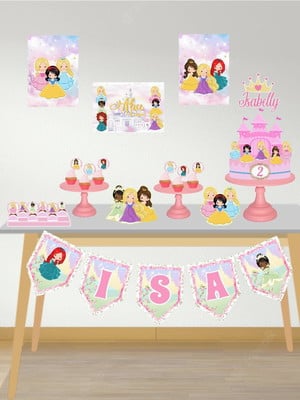 Festa em casa princesas cute