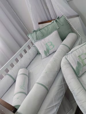 Kit berço americano personalizado benicio clean verde