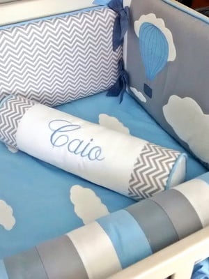 Kit berço menino nuvem e balão 376 basico