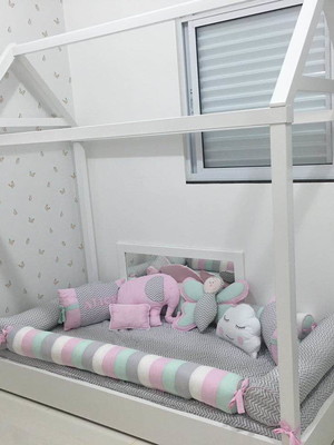 Kit cama montessoriano menina 5 pcs