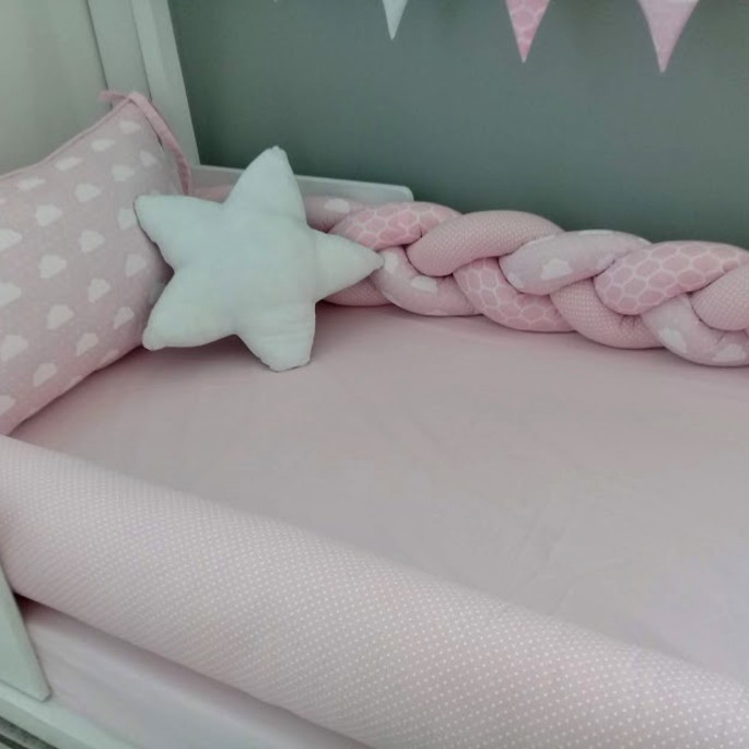 Imagem 2 - Kit Cama Montessoriano Rosa Nuvem - 5261p - Completo