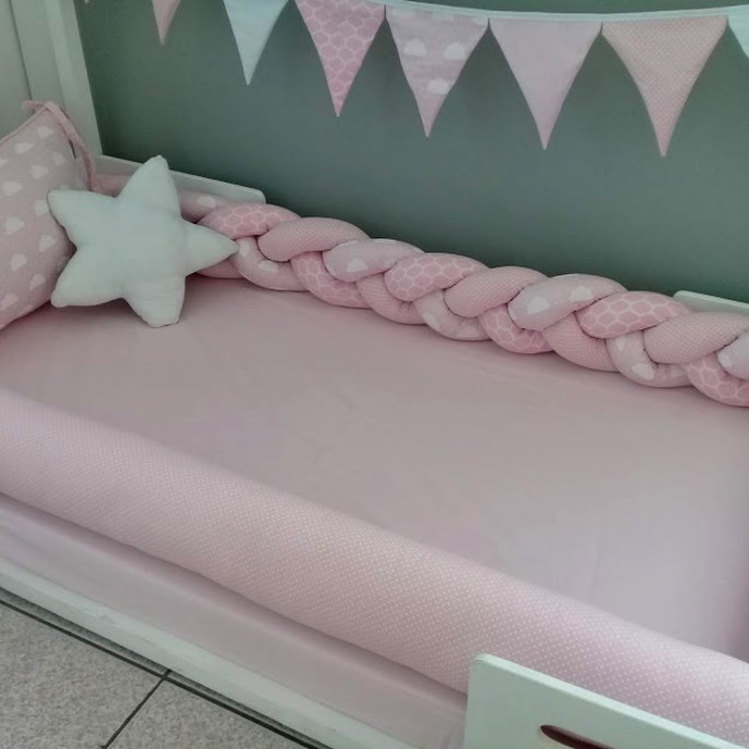 Imagem 3 - Kit Cama Montessoriano Rosa Nuvem - 5261p - Completo