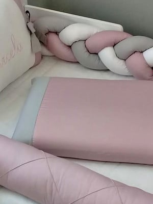 Kit cama montessoriano rosa cinza