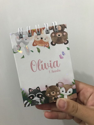 Bloco capa dura personalizado - bosque encantado