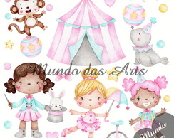 Kit Digital Circo Rosa + 2 Kits de Brinde!!!