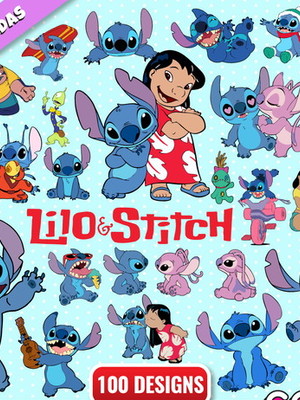 Kit digital: lilo e stitch - arquivos svg / png