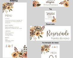 Kit Digital Papelaria Casamento Floral