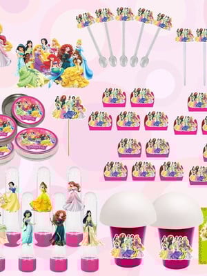 Kit festa princesas 143 peças (20 pessoas)