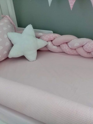 Kit mini cama montessoriano rosa nuvem - 5261pa - completo