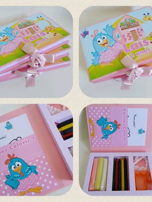 Lembrancinha galinha pintadinha rosa - kit diversão
