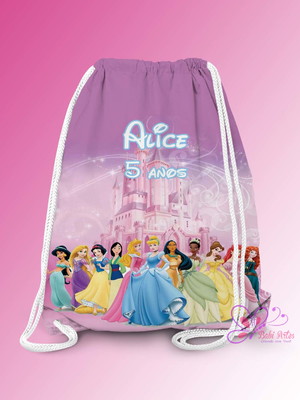 Mochilinha personalizada 19x28cm princesas disney