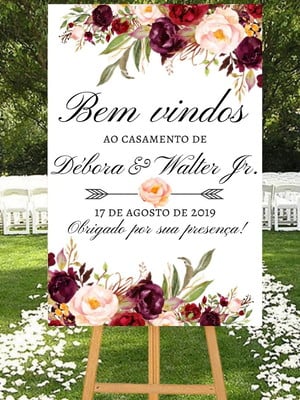 Placa bem vindo ao casamento - **arte digital**