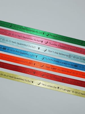 Pulseiras de cetim personalizada tipo bonfim, eu fui!!evento