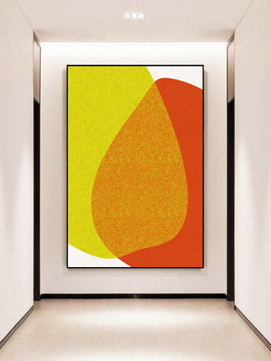 Quadro arte minimalista amarelo canvas moldura 90x140