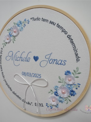 Quadro bastidor alianças casamento