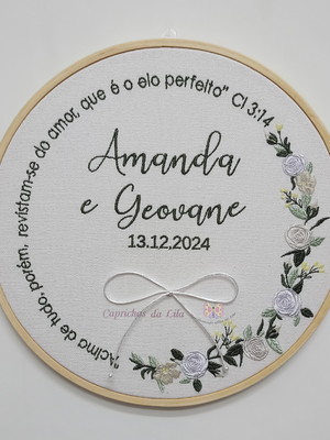 Quadro bastidor alianças casamento