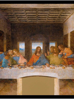 Quadro decorativo santa ceia retrô vintage arte moderna
