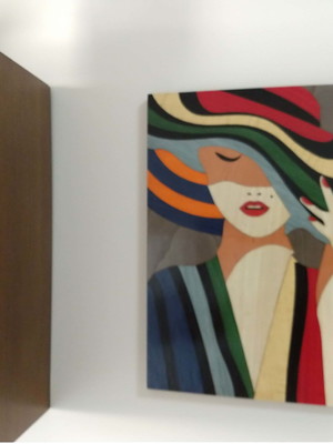 Quadro em marchetaria - mulher elegante -10