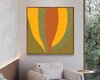 Imagem 3 - Quadro Folhas Abstratas Amarelo Verde Canvas Moldura 60x60