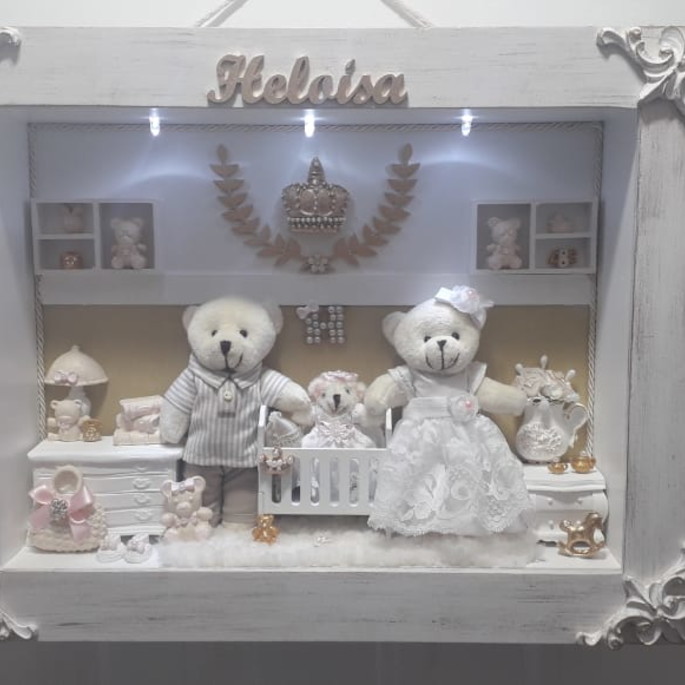 Imagem 1 - Quadro Maternidade Amor Maior - Dourado e Branco
