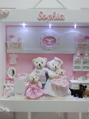 Quadro maternidade amor maior - rosa e cinza
