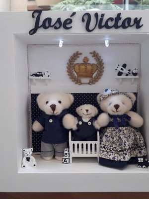 Quadro maternidade gotinhas de amor - azul marinho e branco