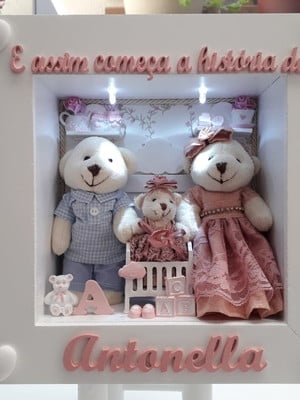 Quadro maternidade gotinhas de amor - rosa