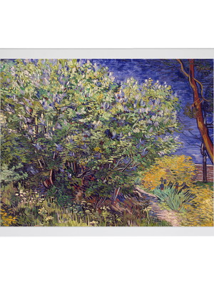 Quadro van gogh, lilac bush - 1889, tela canvas 60x47cm luxo