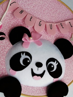Quadro porta maternidade panda