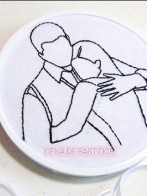 Retrato bordado amor família