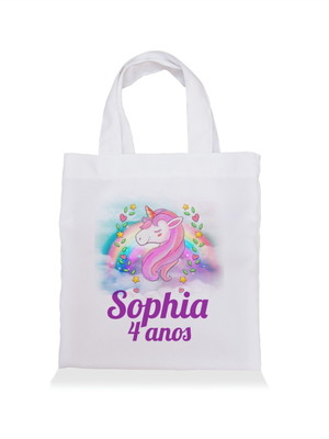 Sacolinha para lembrancinha personalizada - tema unicórnio