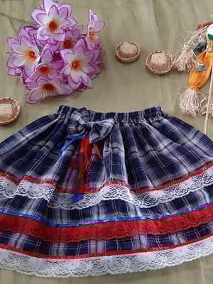 Saia festa junina infantil em tecido xadrez