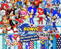 Super Kit Digital Imagens Sonic - Scrapbook