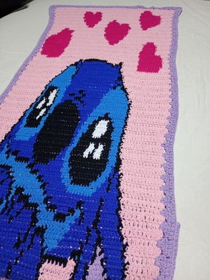 Tapete retangular crochê lilo stitch