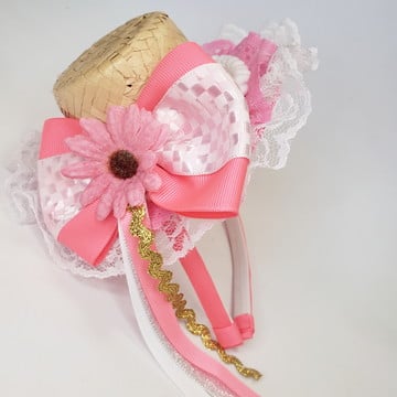Tiara infantil com chapéu junino
