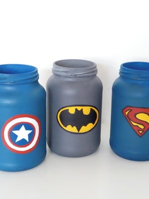Trio porta lápis super-heróis